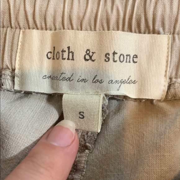 Anthropology’s Cloth & Stone Women’s Beige Army Olive Green Side Striped Joggers - Picture 4 of 7